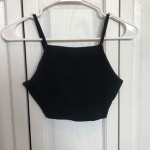 Topshop Black Crop Top